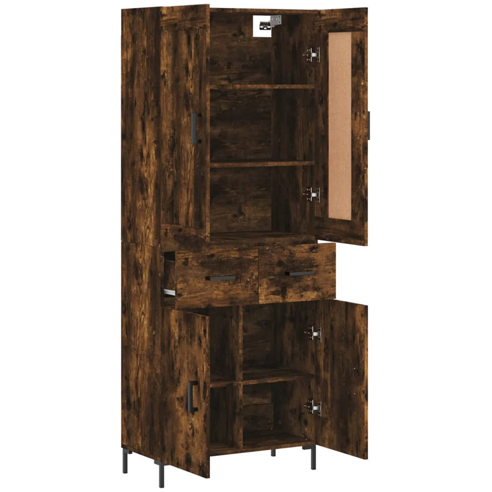 vidaXL 4 Door 2 Drawer Smoked Oak Highboard Image 4