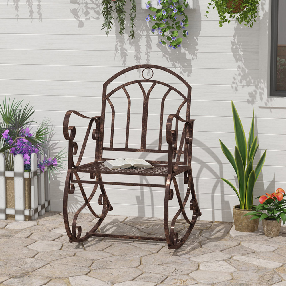 Outsunny Bronze Vintage Style Rocking Chair Image 4