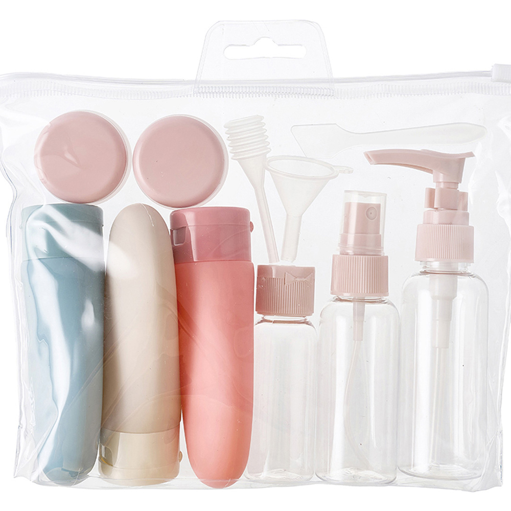 Living and Home Leakproof Toiletry Travel Bottle Set with Funnel and Labels Image 2