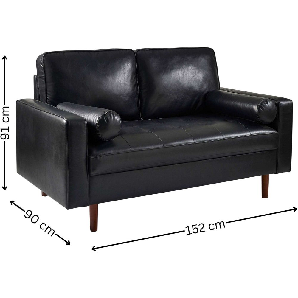 Julian Bowen Henley 2 Seater Black Faux Leather Sofa Image 9