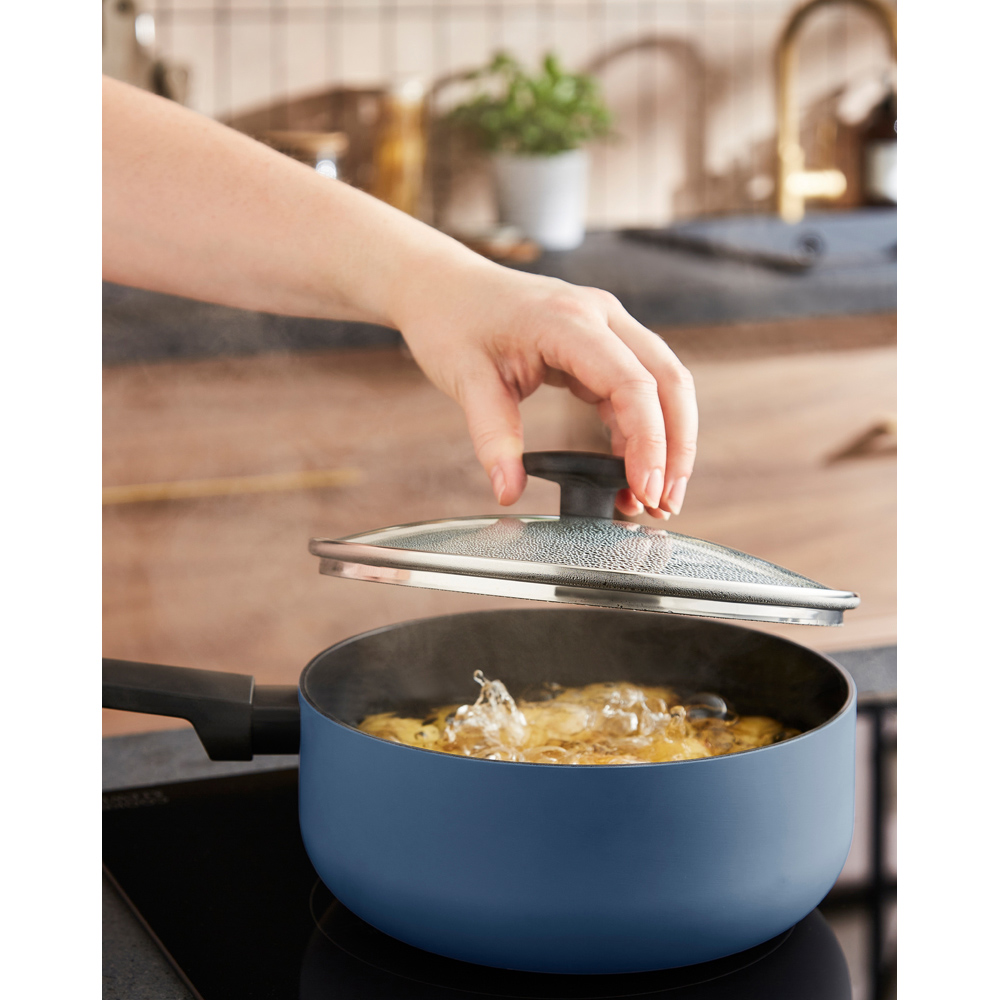 Morphy Richards Blue Recycled Aluminium 3 Piece Saucepan Set Image 9