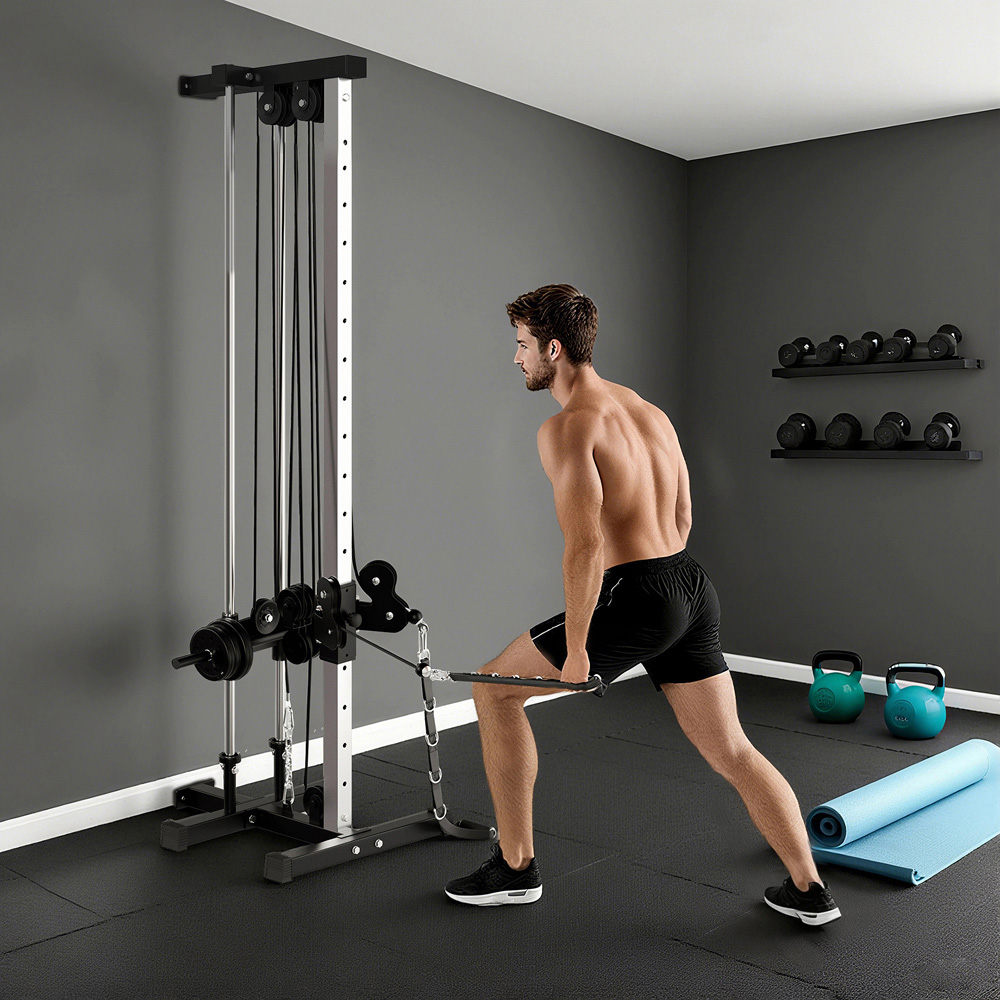 SPORTNOW Wall Mount Cable Station with Adjustable Dual Pulleys Image 2