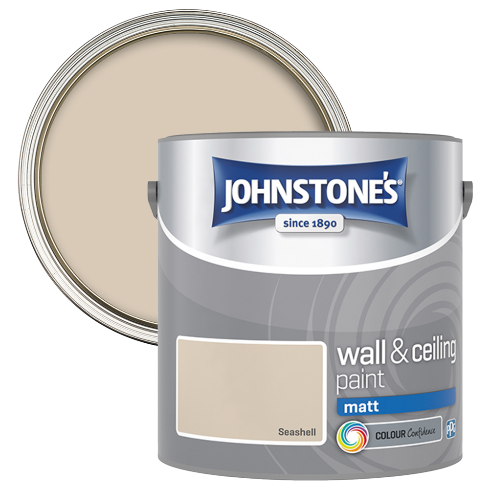 Johnstone's Walls & Ceilings Seashell Matt Emulsion Paint 2.5L Image 1
