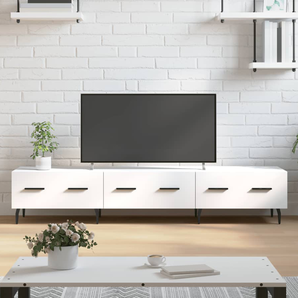 vidaXL 3 Drawer White TV Cabinet Image 1