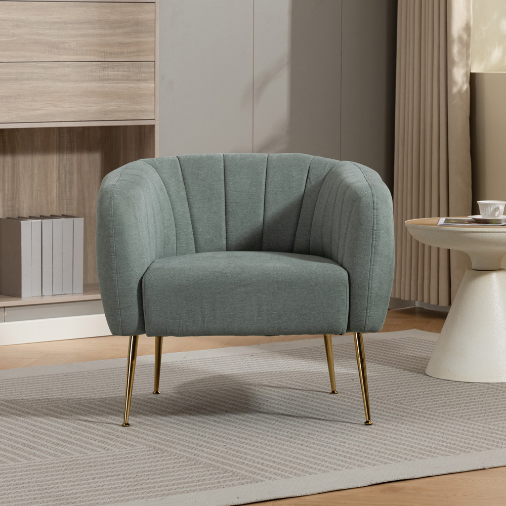 Artemis Home Stanton Duck Egg Fabric Shell Accent Chair Image 3