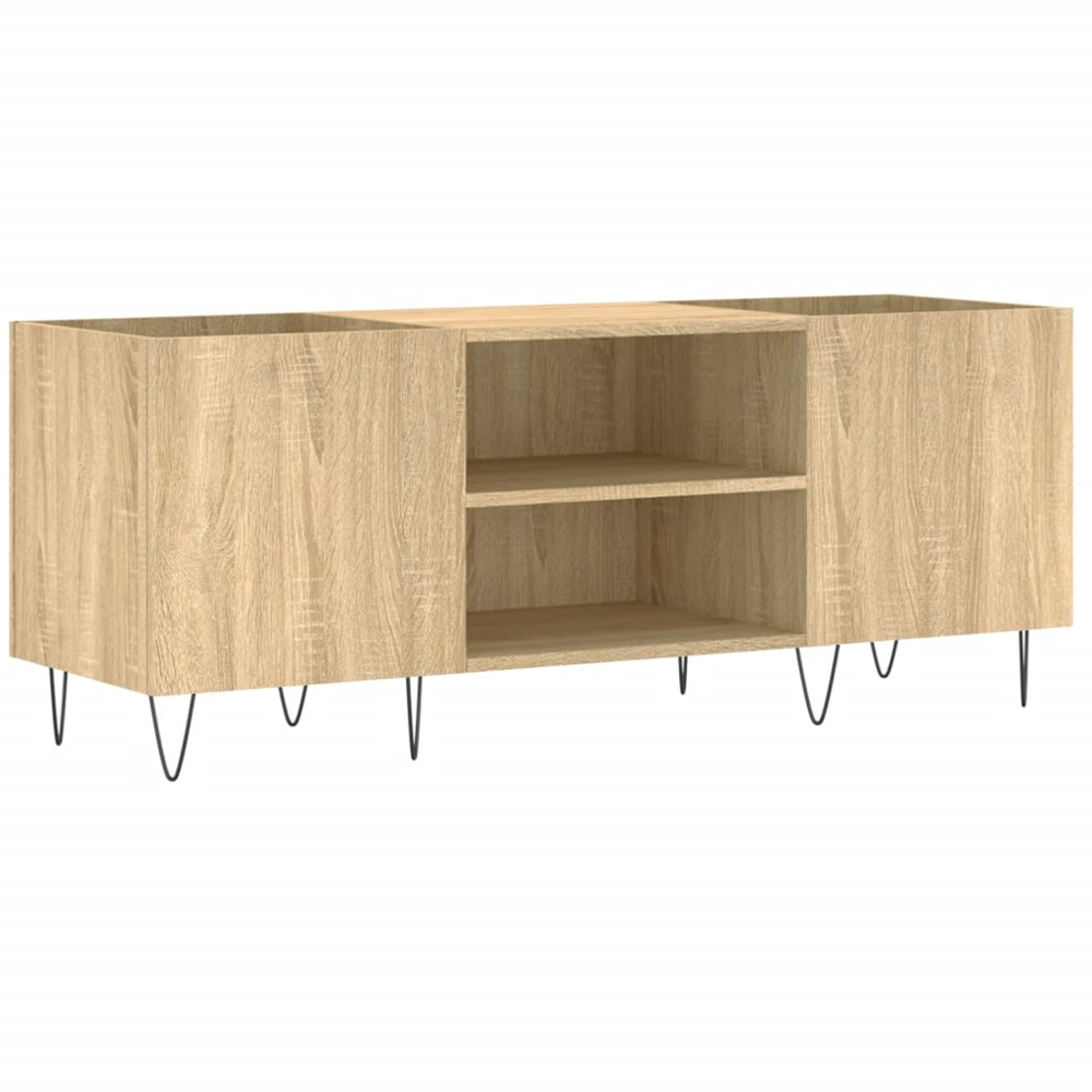 vidaXL 2 Shelf Sonoma Oak Record Cabinet Image 2