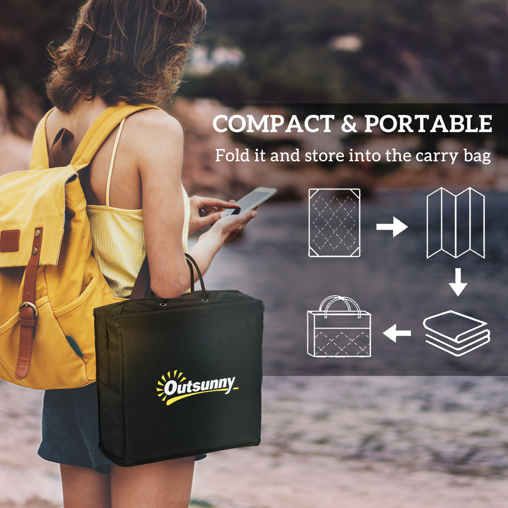 Outsunny White and Black Reversible LED Rug 182 x 274cm Image 6