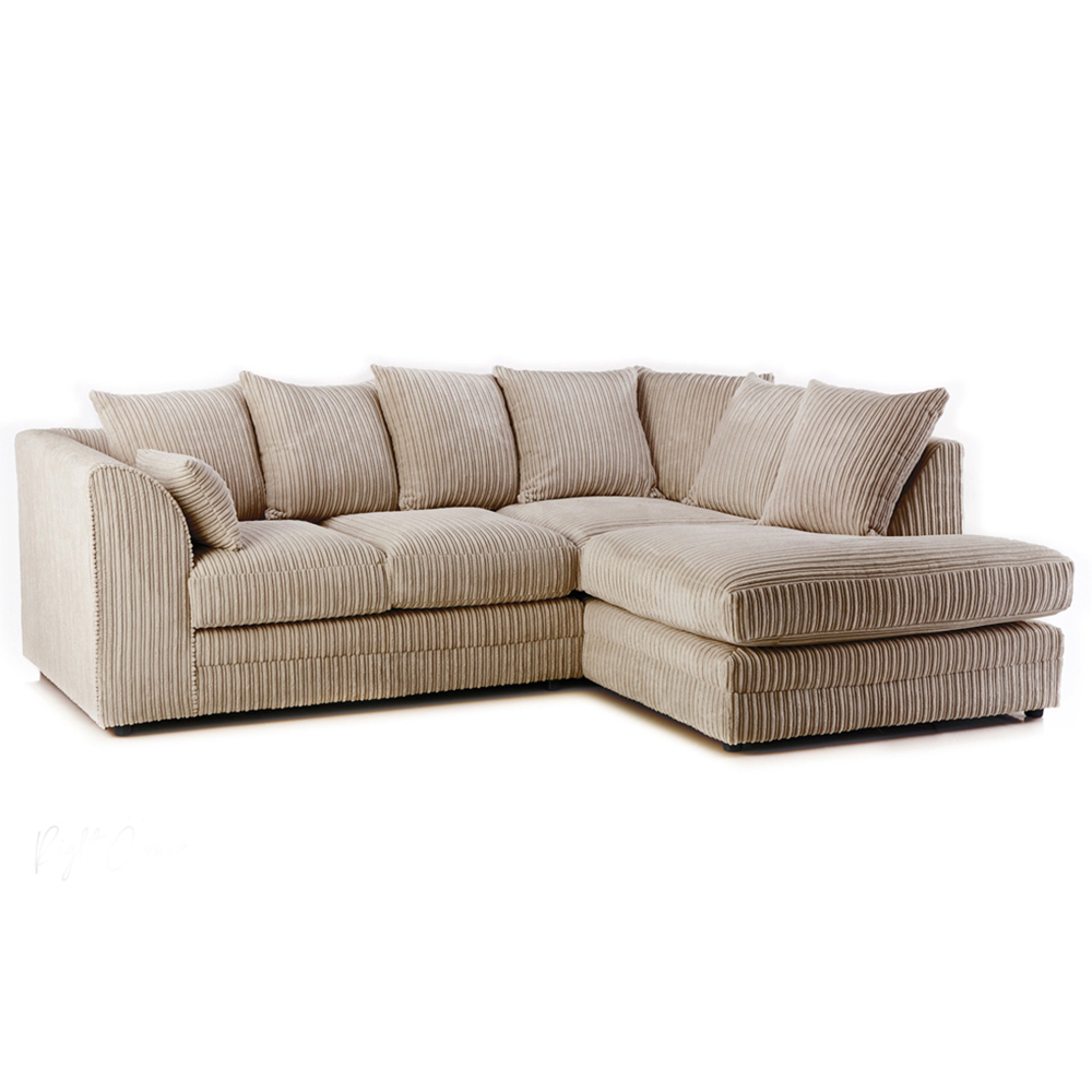 Portland Canolo Luxury 3 Seater Coffee Jumbo Cord Right Hand Corner Chaise Sofa Image 2