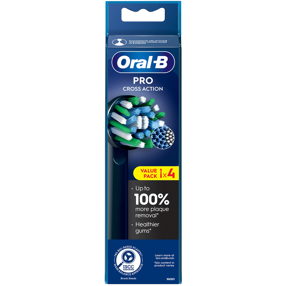 Oral-B Cross Action Black X-Filaments Replacement Head 4 Pack Image 1