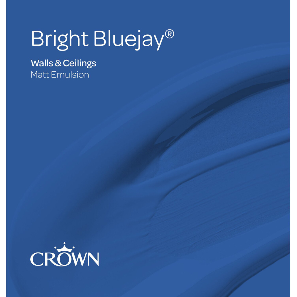 Crown Walls and Ceilings Bright Bluejay Matt Emulsion Paint 2.5L Image 8