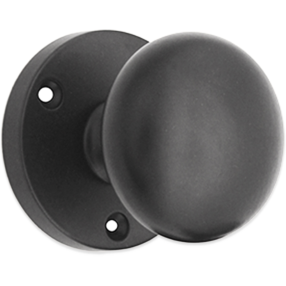Spira Brass Matt Black Victorian Mortice Door Knob 2 Pack Image 3