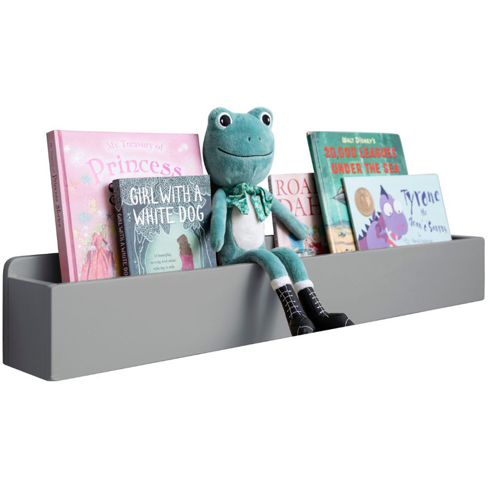 Noa and Nani Mia 80cm Silk Grey Trough Floating Wall Storage Shelf Image 1