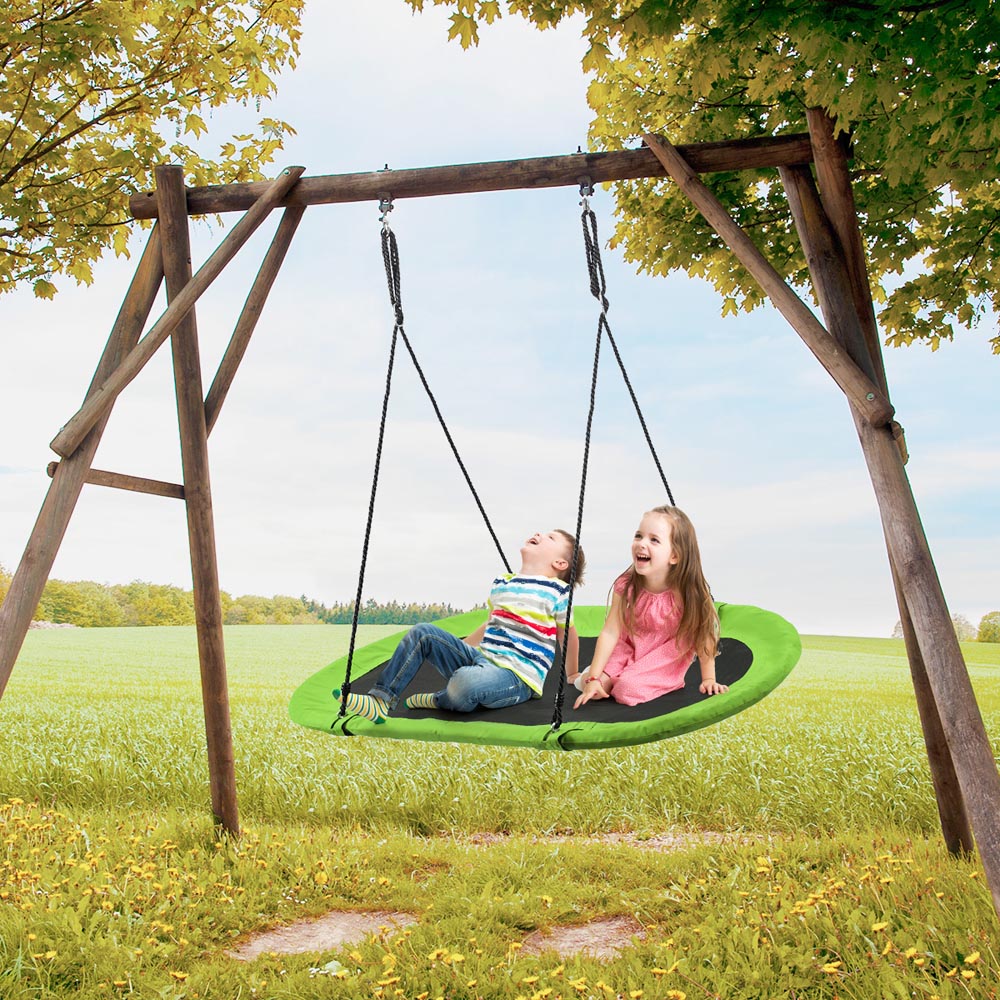 Costway Green Children Oval Adjustable Swing Set 150cm Image 5