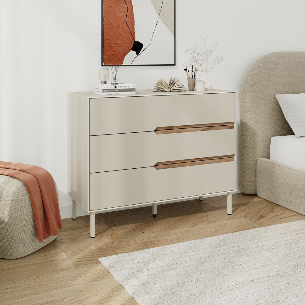 Decortie Arch 3 Drawer Sandstone Dresser Image 5