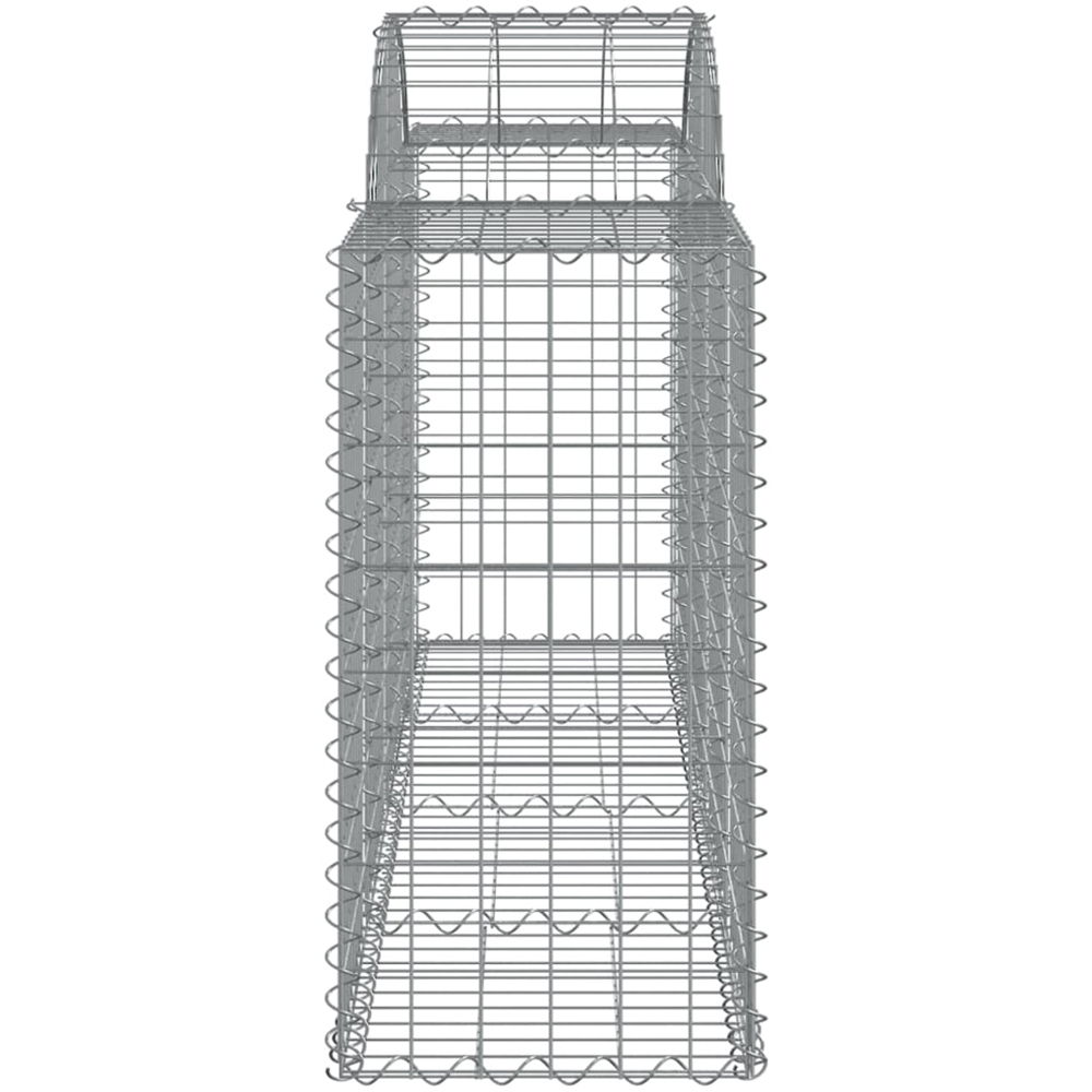 vidaXL Silver Galvanised Iron Arched Gabion Basket 200 x 50 x 80/100cm 12 Pack Image 3