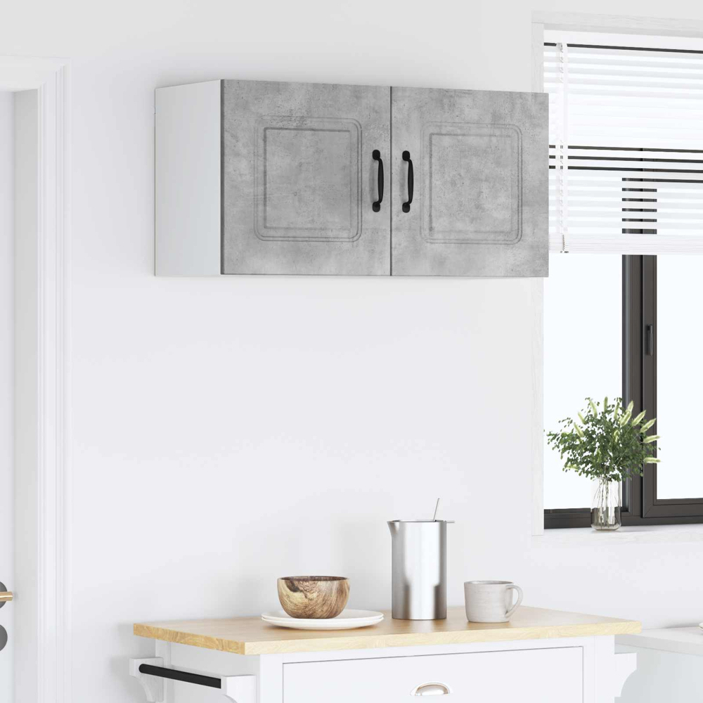 vidaXL Kalmar 2 Door Concrete Grey Wall Kitchen Cabinet Image 9