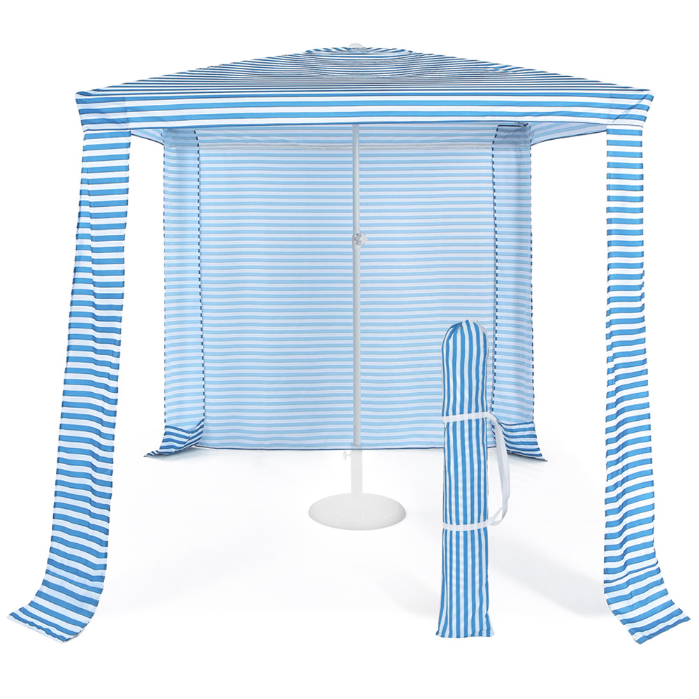 Costway Blue Foldable Beach Canopy with Carry Bag 6.6 x 6.6ft Image 1