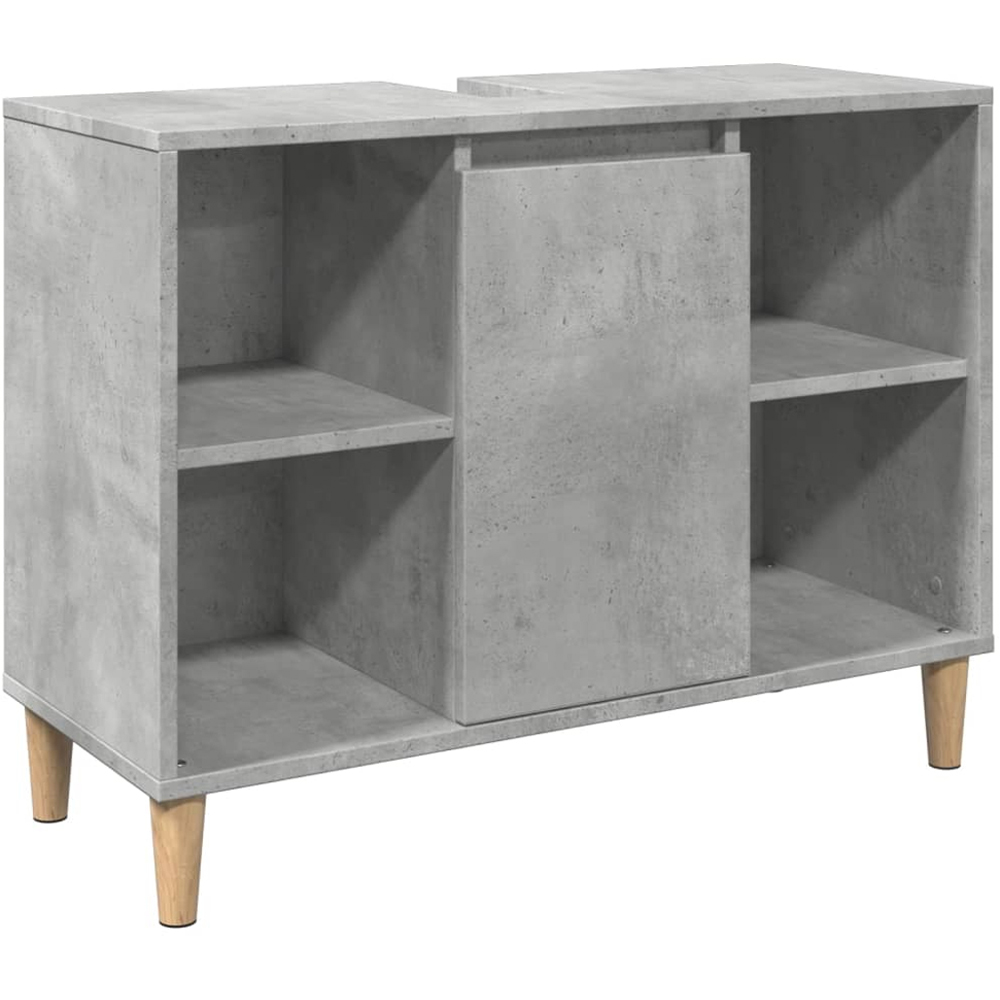 vidaXL Single Door 4 Shelf Grey Bathroom Cabinet Image 2