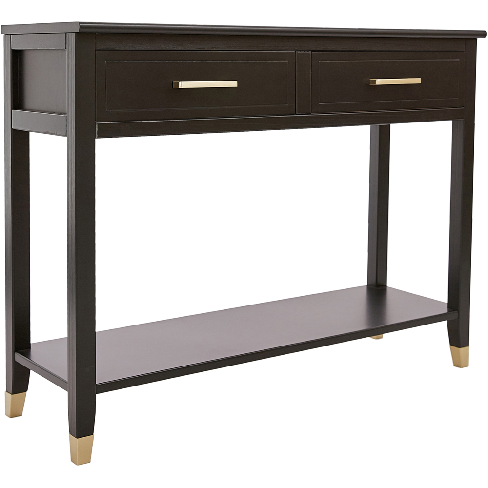 Palazzi 2 Drawers Black Console Table Image 2