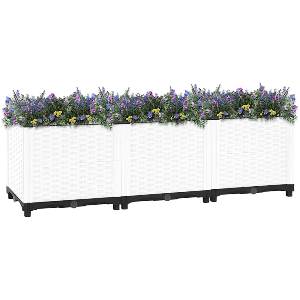 vidaXL White Polypropylene Raised Garden Bed 38 x 40 x 120cm Image 2