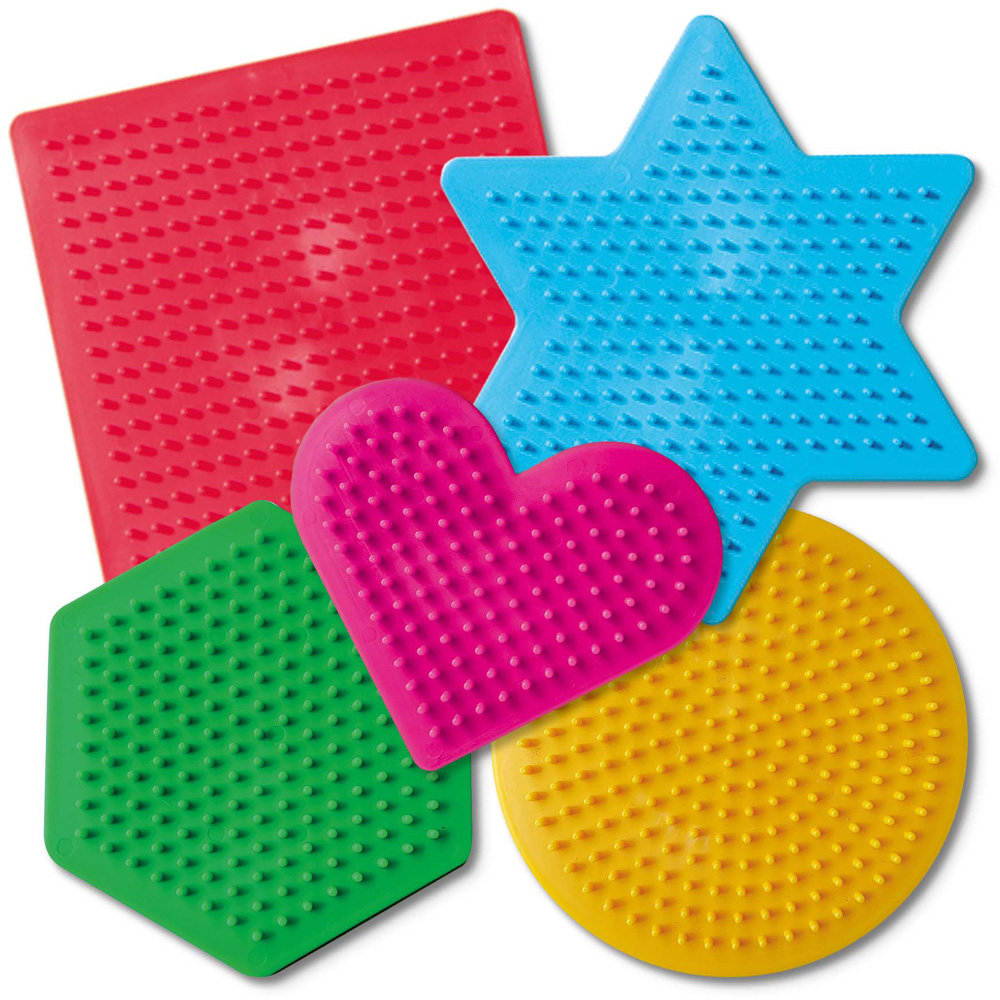 SES Creative Beedz Different Shapes Iron On Beads Base Plate Pegboard 5 Piece Image 2