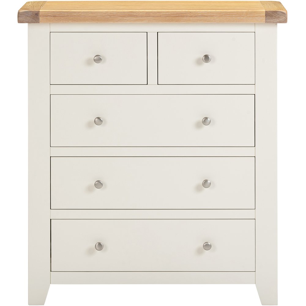 Seconique Windsor 5 Drawer Ivory and Oak Storage Chest Image 3