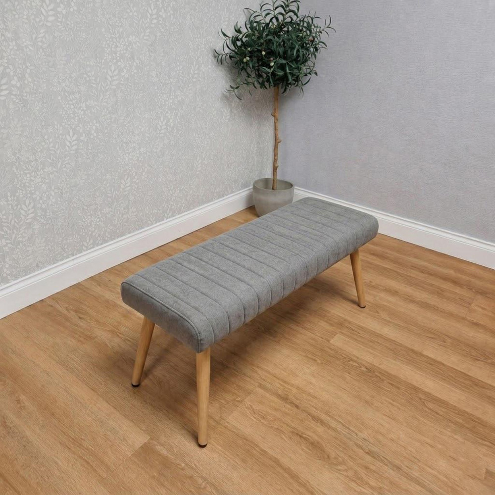 Kosy Koala 4 Seater Tempered Glass Velvet Dining Bench Set Grey Image 6