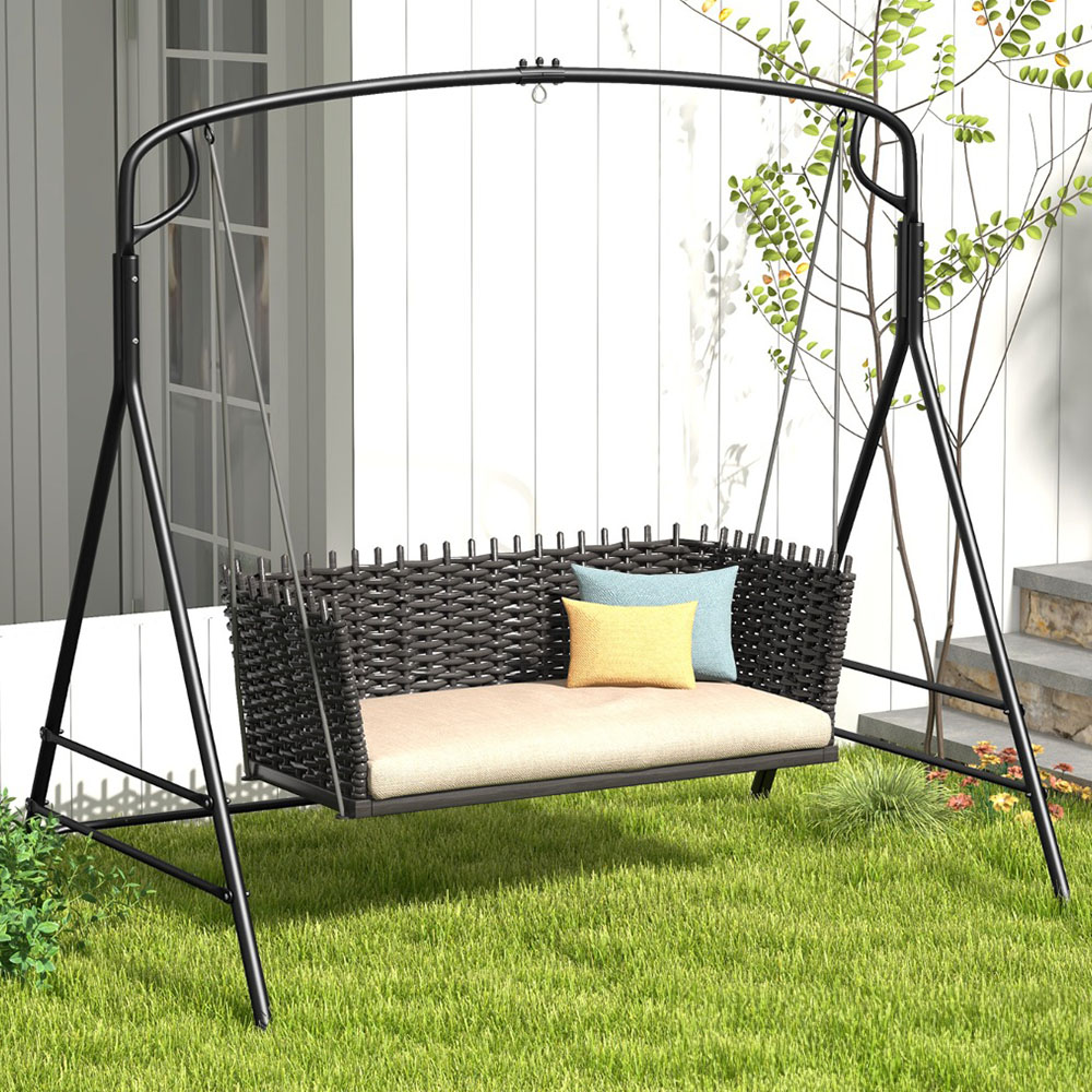 Wrought iron porch swing new arrivals