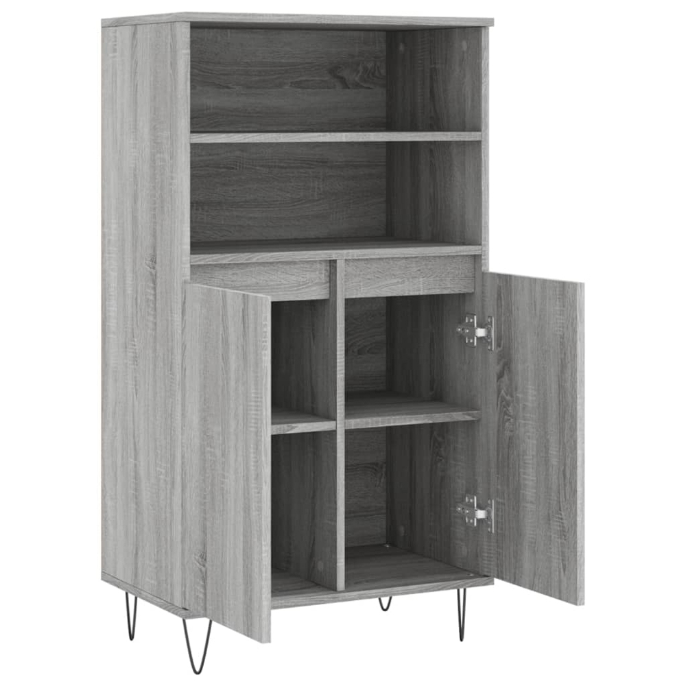 vidaXL 2 Door 2 Shelf Grey Sonoma Highboard Image 5