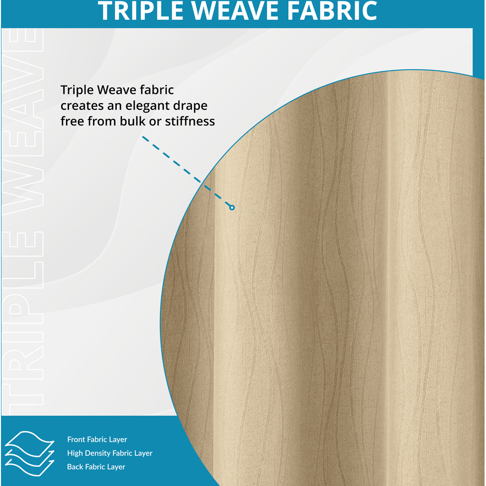 Enhanced Living Goodwood Cream Embossed Wave Thermal Eyelet Curtain 168 x 183cm Image 4