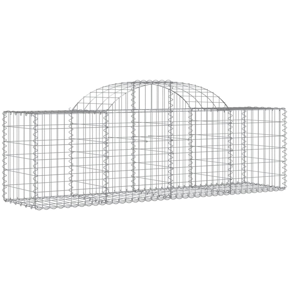 vidaXL Silver Galvanised Iron Arched Gabion Basket 200 x 50 x 60/80cm 4 Pack Image 1