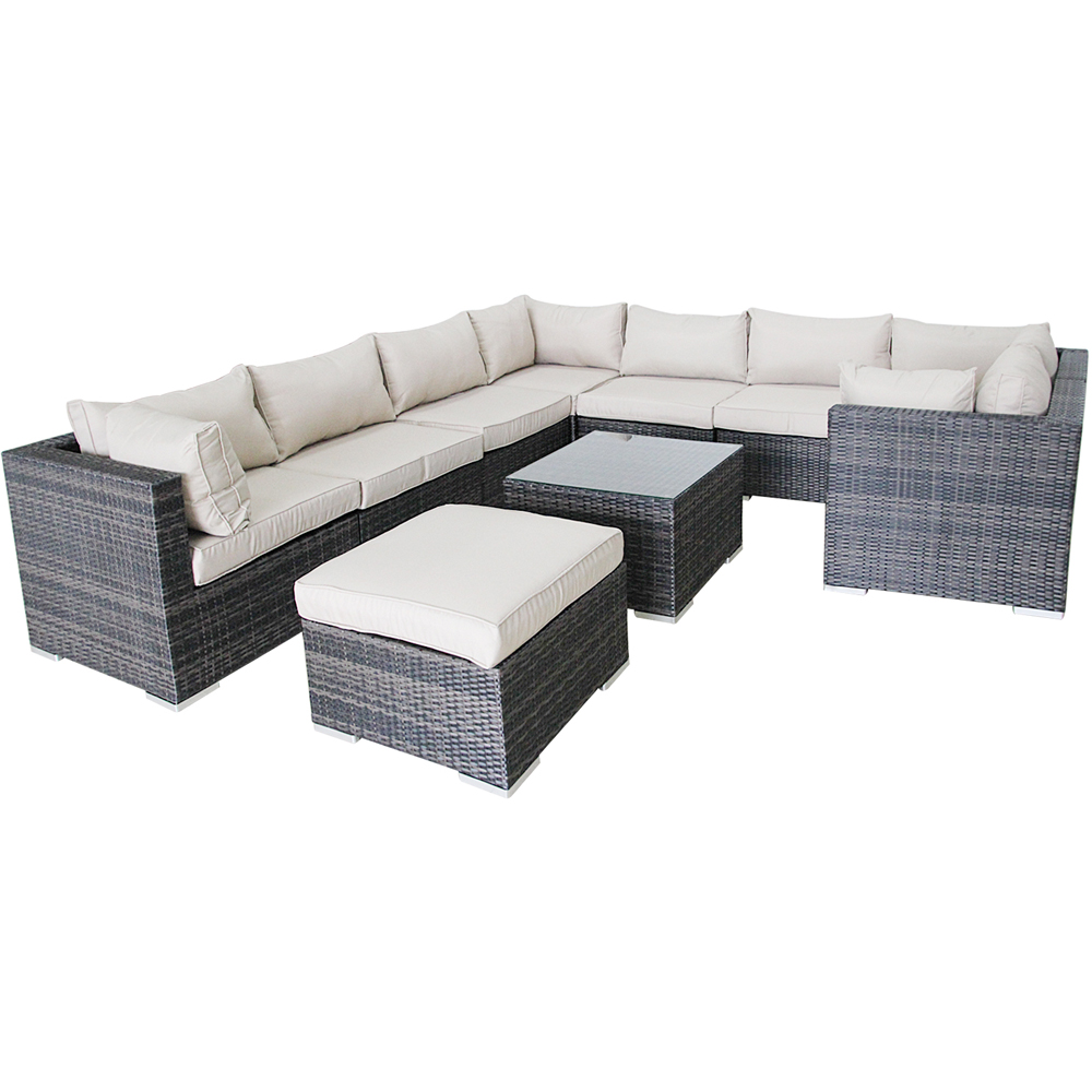 Furniture One 9 Seater Brown Rattan Garden Sofa Set Image 3