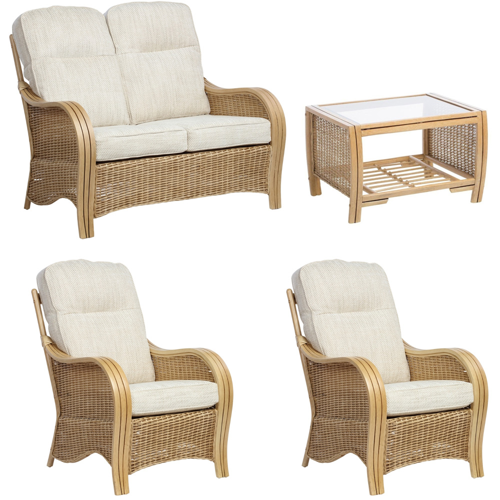 Desser Furniture Turin 4 Seater Light Oak Sofa Set with Jasper Cushion Image 2