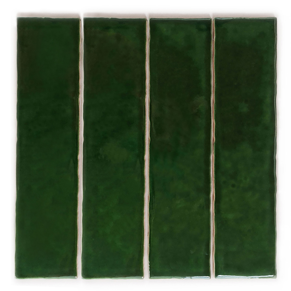 Top Ceramics Metro Bottle Green Gloss Flat Bumpy Ceramic Wall Tile 75 x 300mm 1 sqm Image 3