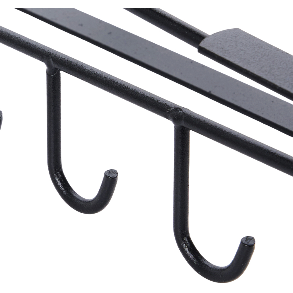 Living and Home Black Under Cabinet Storage Rack with Hooks and Hanger Bars Image 6