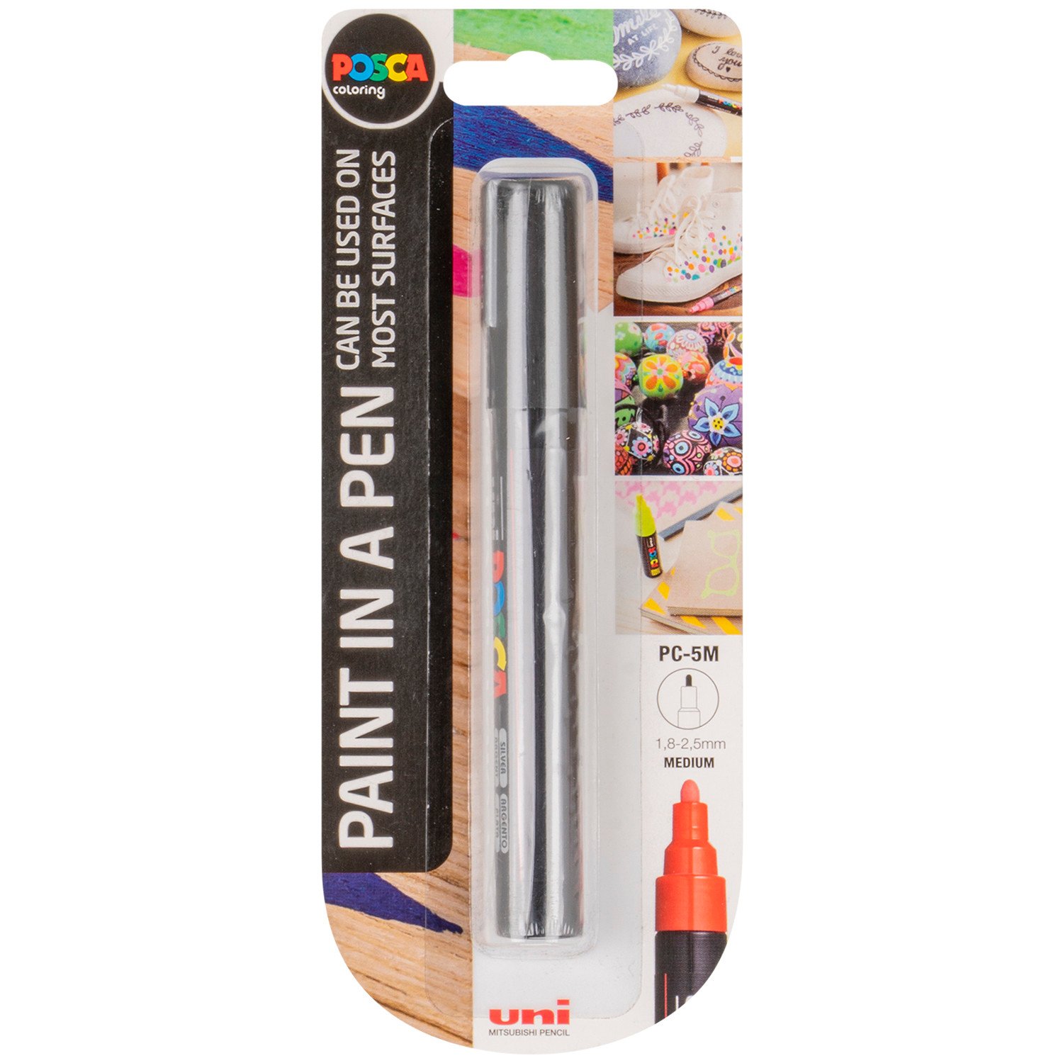 Uni Posca PC-5M Medium Marker Pen - Silver Image