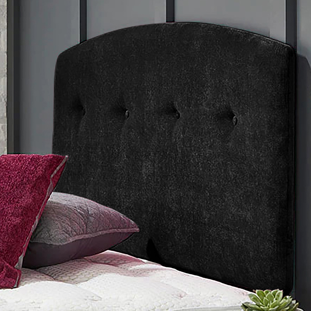 Eleganza Home Harris Single Black Naples Strutted Headboard Image 1