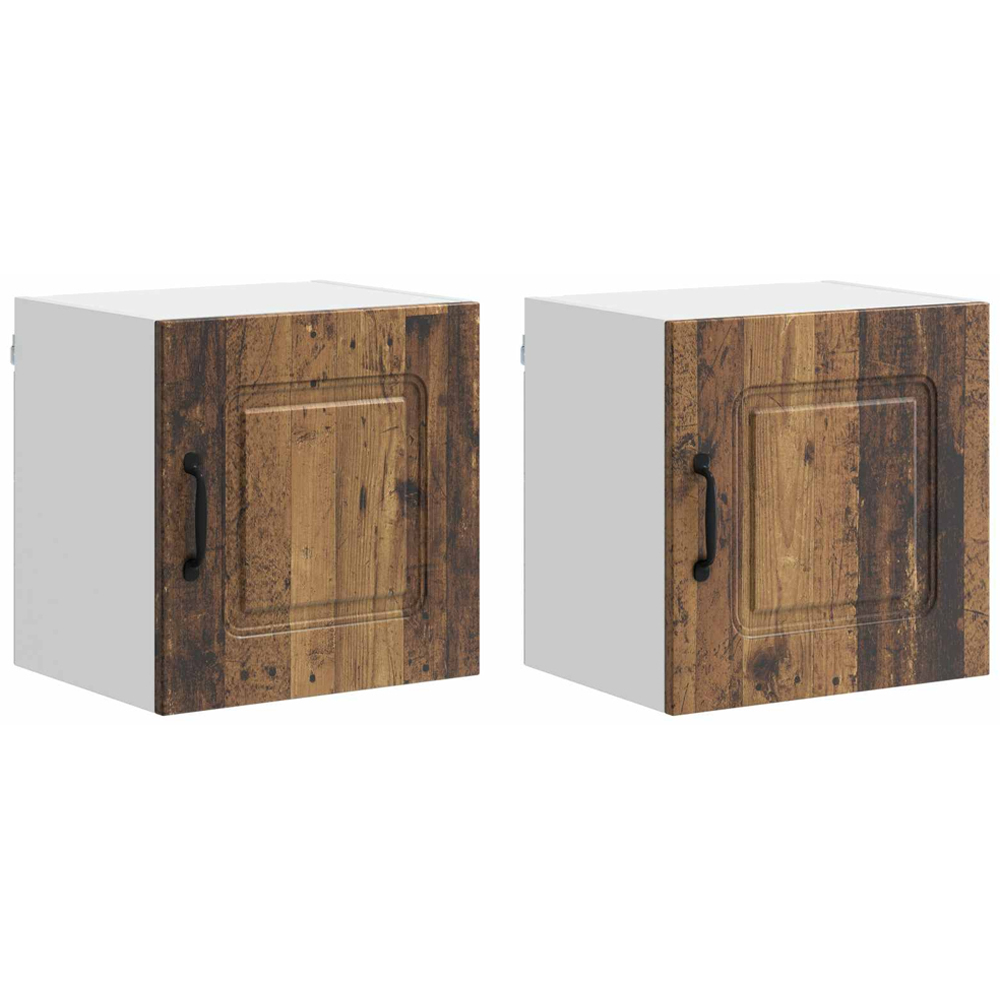 vidaXL Kalmar Single Door Old Wood Wall Mounted Square Kitchen Cabinet Set of 2 Image 8
