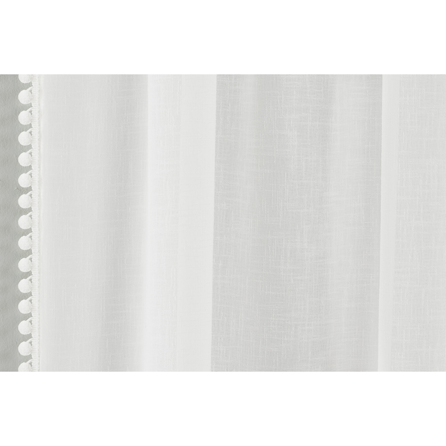 Tahiti Pompom Edge Voile Panel - White / 229cm Image 2