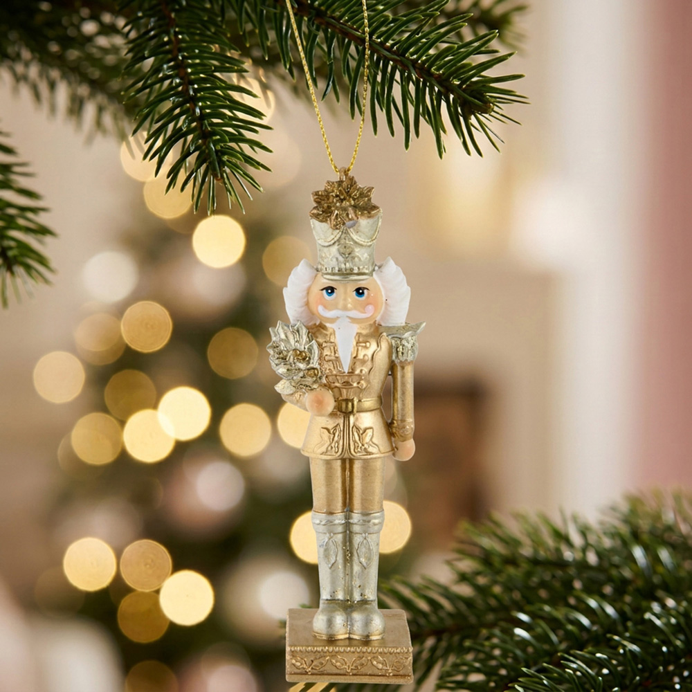 Golden Hanging Nutcracker Decoration Image 5
