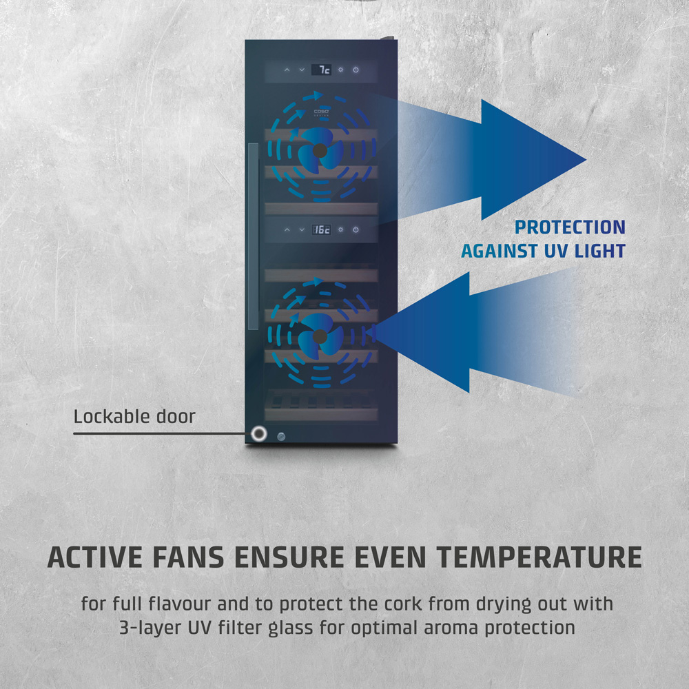 CASO Design WineExclusive 721 Black 38 Bottle Smart Wine Cooler Fridge Image 4