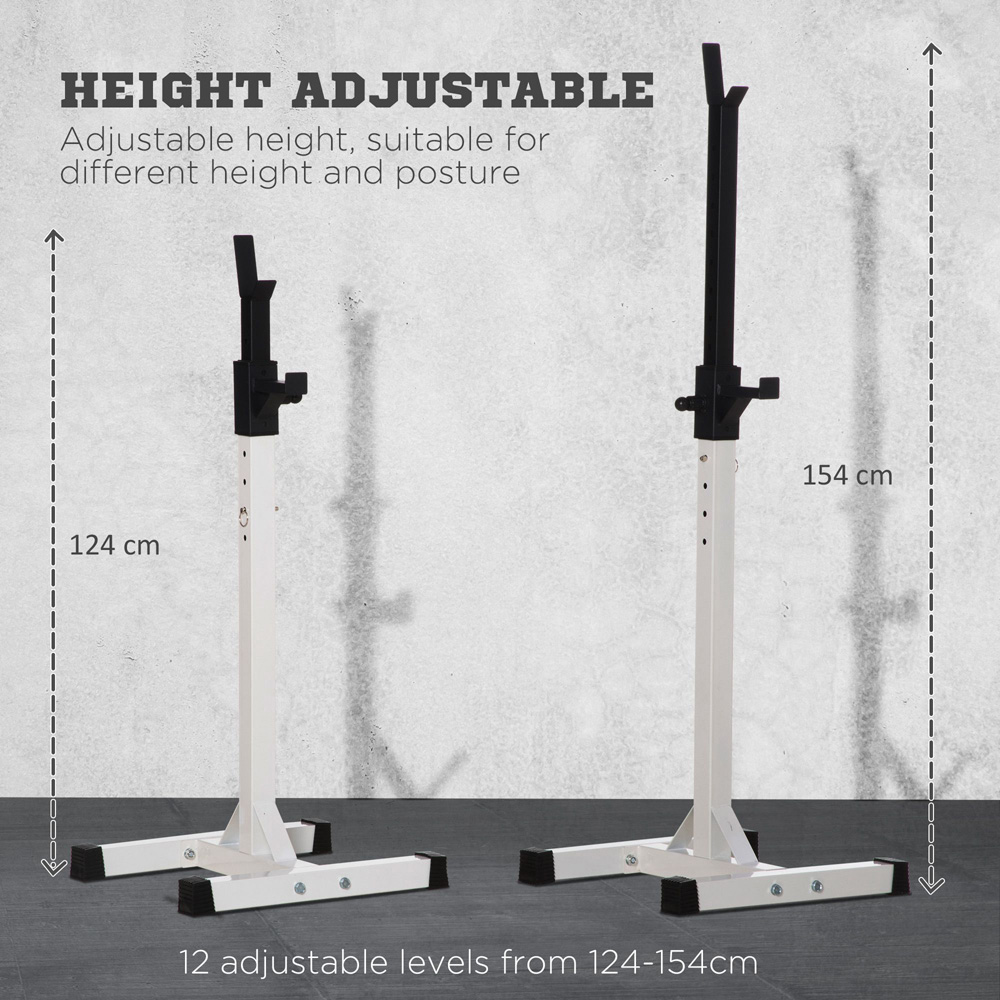 HOMCOM Black Heavy Duty Weight Barbell Squat Stand Image 6