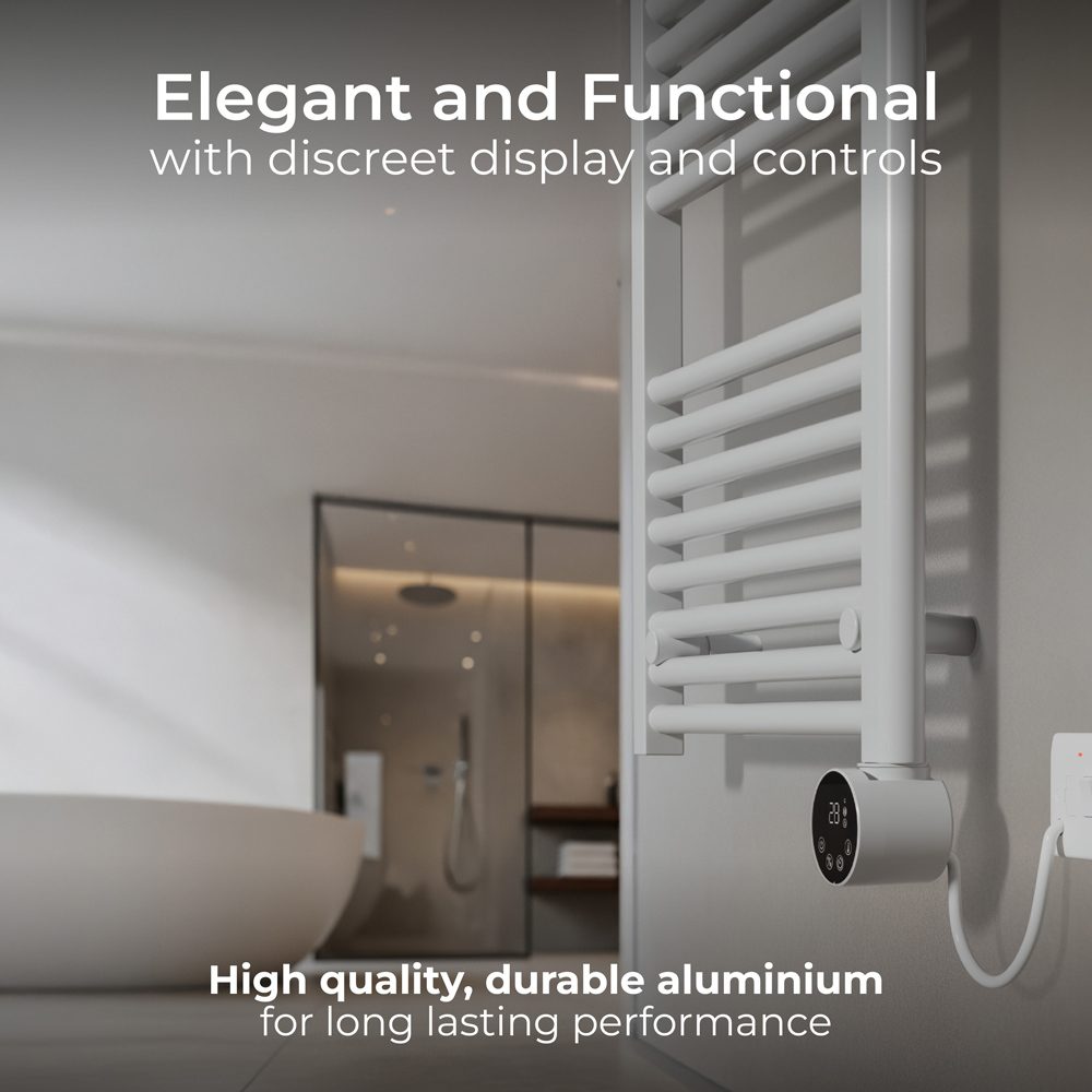 Masterplug SmartEnergy Thermaline White Heated Towel Rail 1250 x 500mm Image 6