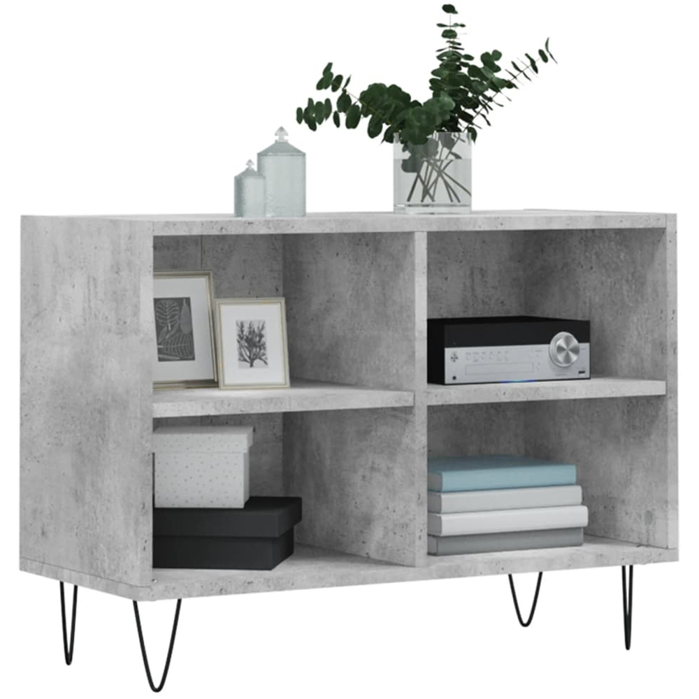vidaXL 4 Shelf Concrete Grey TV Cabinet Image 3