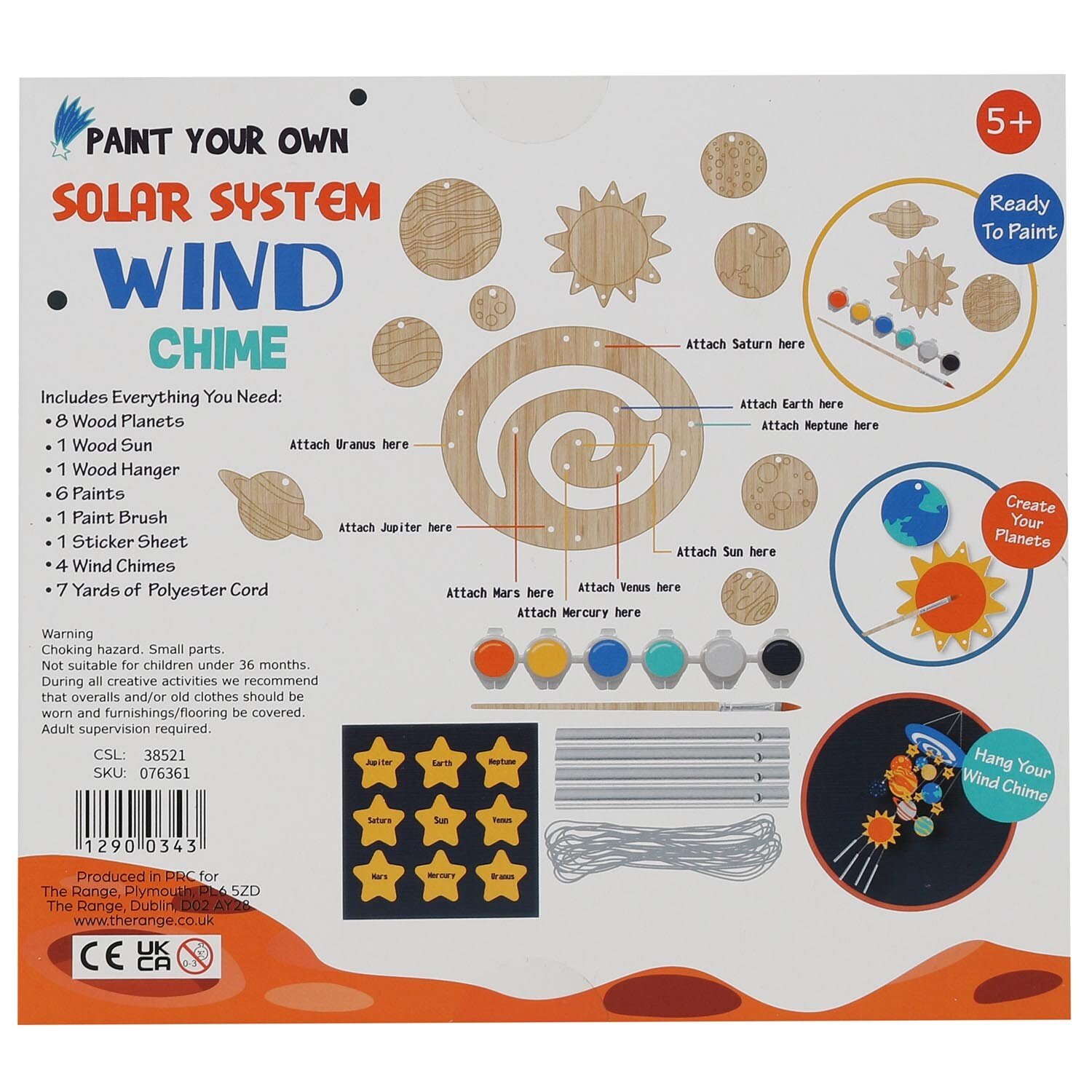 Crafty Club Paint Your Own Solar System Wind Chime Image 2