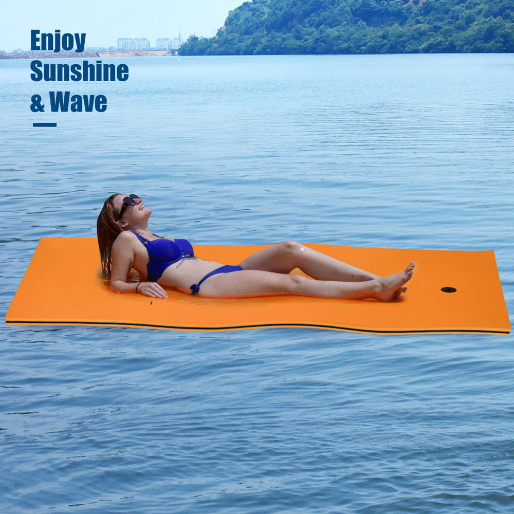 Costway Orange 3 Layer Floating Water Pad Image 8