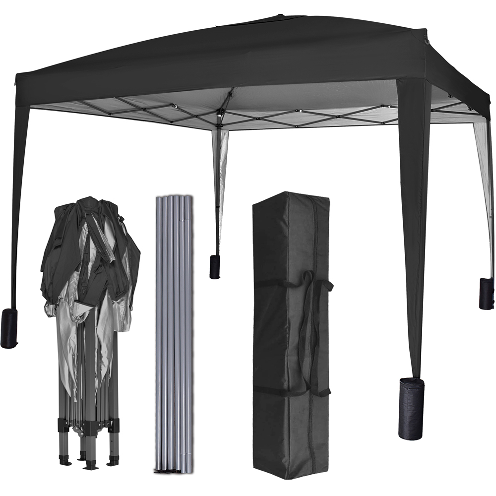 Black Pop Up Outdoor Canopy Tent with Removable Sidewalls 3 x 3m Image 3