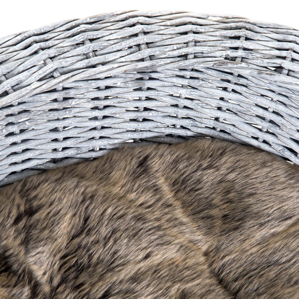 PawHut Elevated Basket Sofa Rattan Pet Bed Image 3