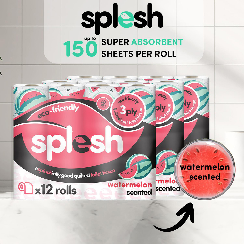 Splesh Quilted Watermelon Soft Toilet Paper 72 Rolls 3 Ply Image 2
