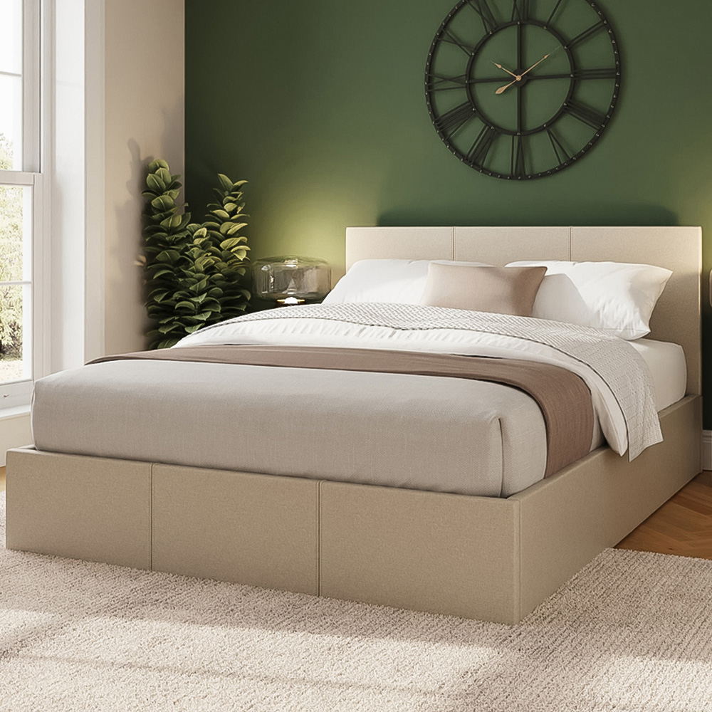 GFW Double Natural Side Lift Ottoman Bed Image 1